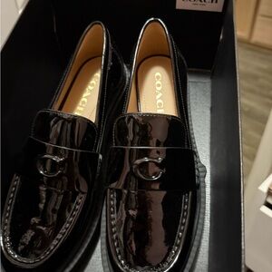 Coach Black Patent Leather Loafers
